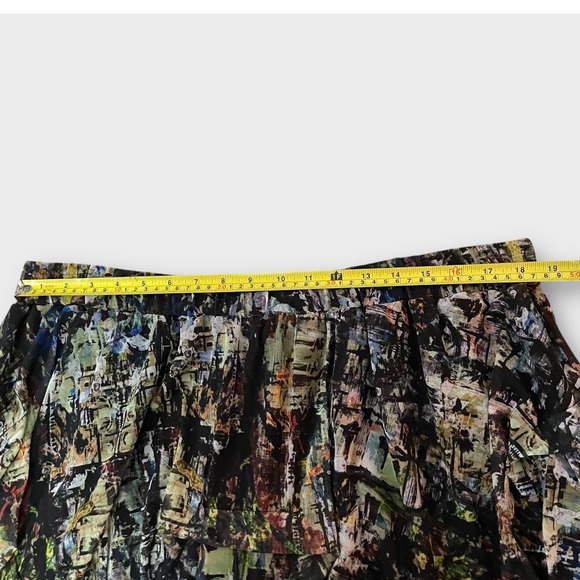 KOZAN Lagenlook Tiered Midi Skirt‎ Women Plus Size 2X Black Multicolor Lined - Picture 8 of 8